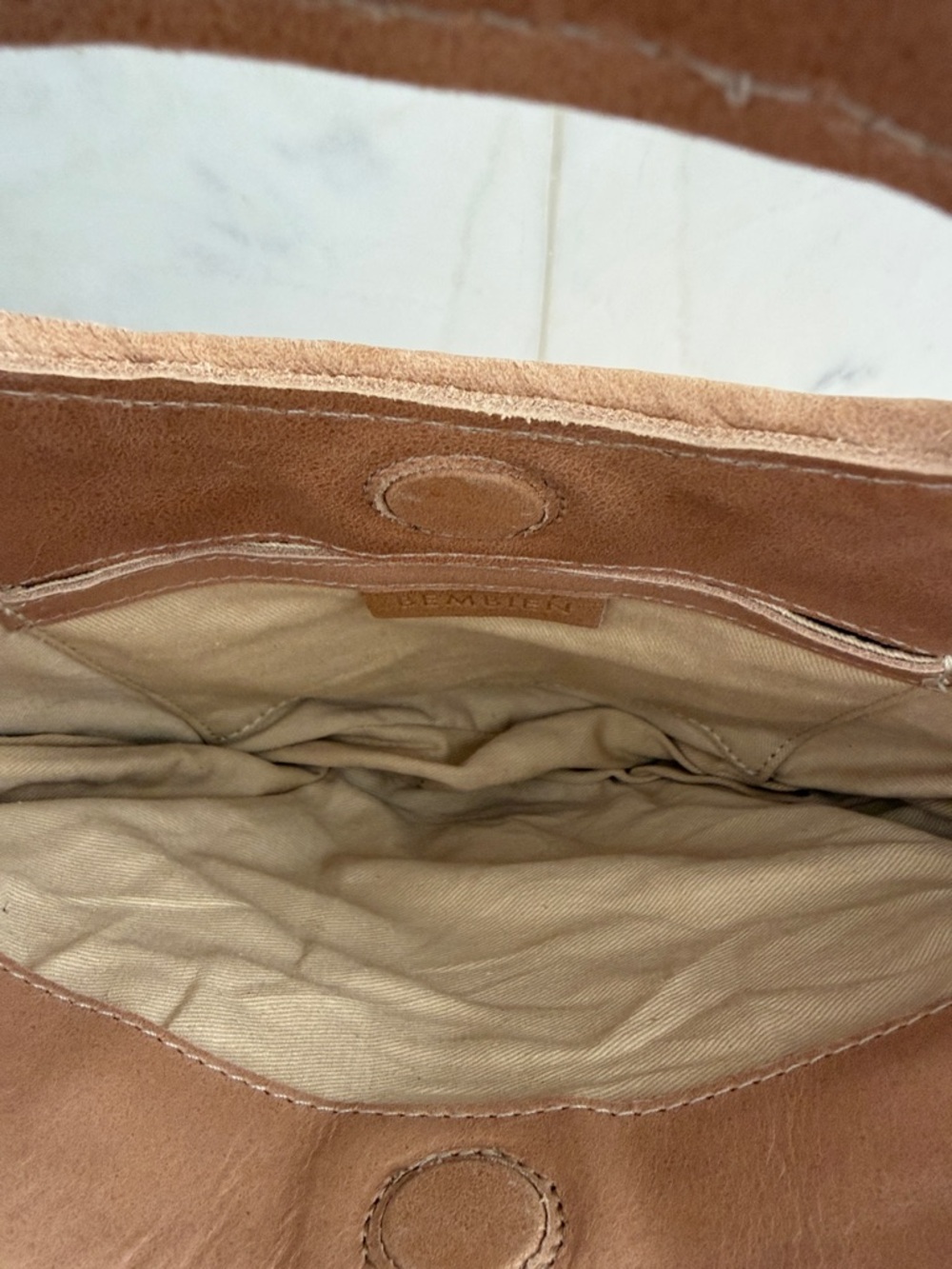 Woven Round Crossbody Bag — Tan - Picture 4 of 9